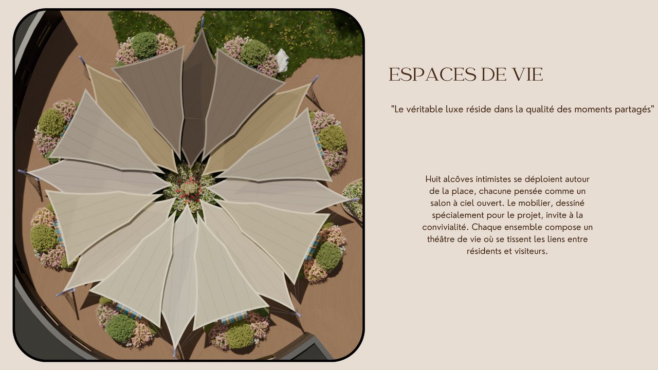 Étude : voiles sur le jardin d’une maison de retraite