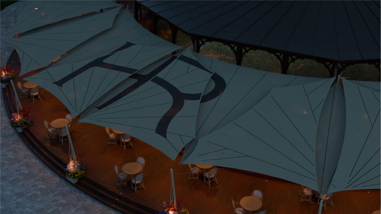 Study: sails for a veranda terrace, Évian