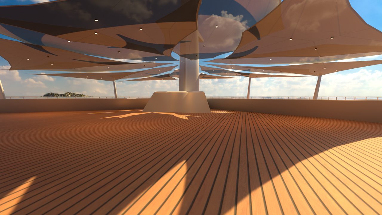 Étude : voiles en rose des vents sur un pont