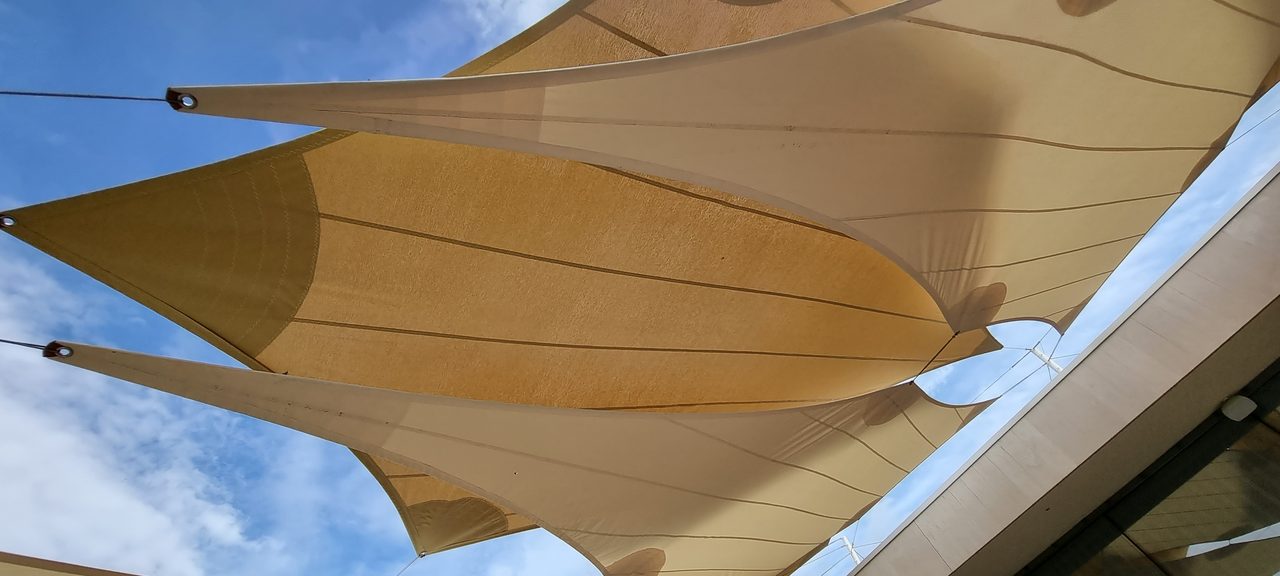 Sand-coloured sails above the vines, Champagne